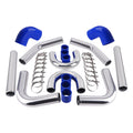 Universal 2.5" Aluminum Turbo Intercooler Pipe Tube Kit w/ Silicone Hose + Clamp