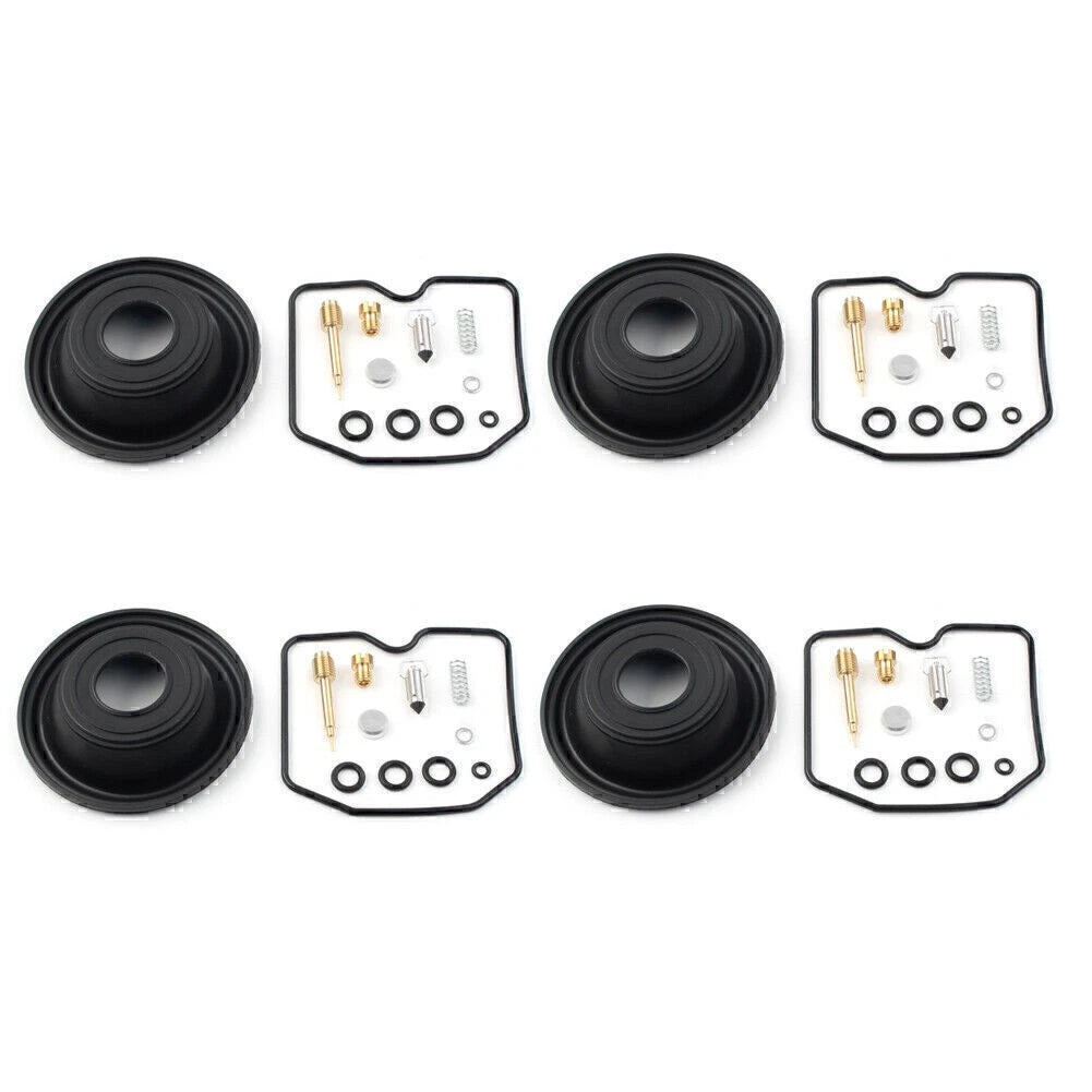 Set of 4 Carburetor Rebuild Kits & Plunger Diaphragms for Kawasaki