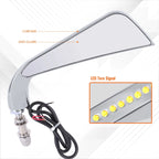 Universal Axe Side Mirrors with LED Turn Signal Light Chrome for Naked Bike Cruiser