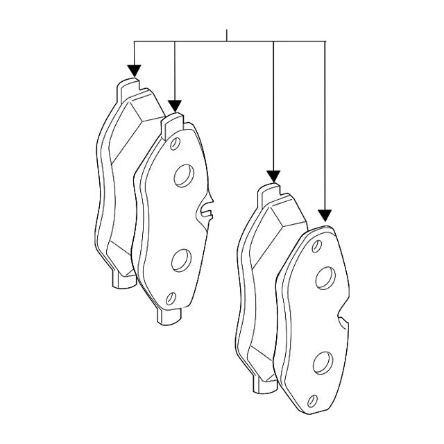 Set of 4 Front Disc Brake Pads for Mercedes (9064212100)