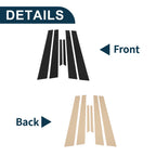 6 Pcs Door Pillar Window Trim for Honda Accord (1998–2002) Black