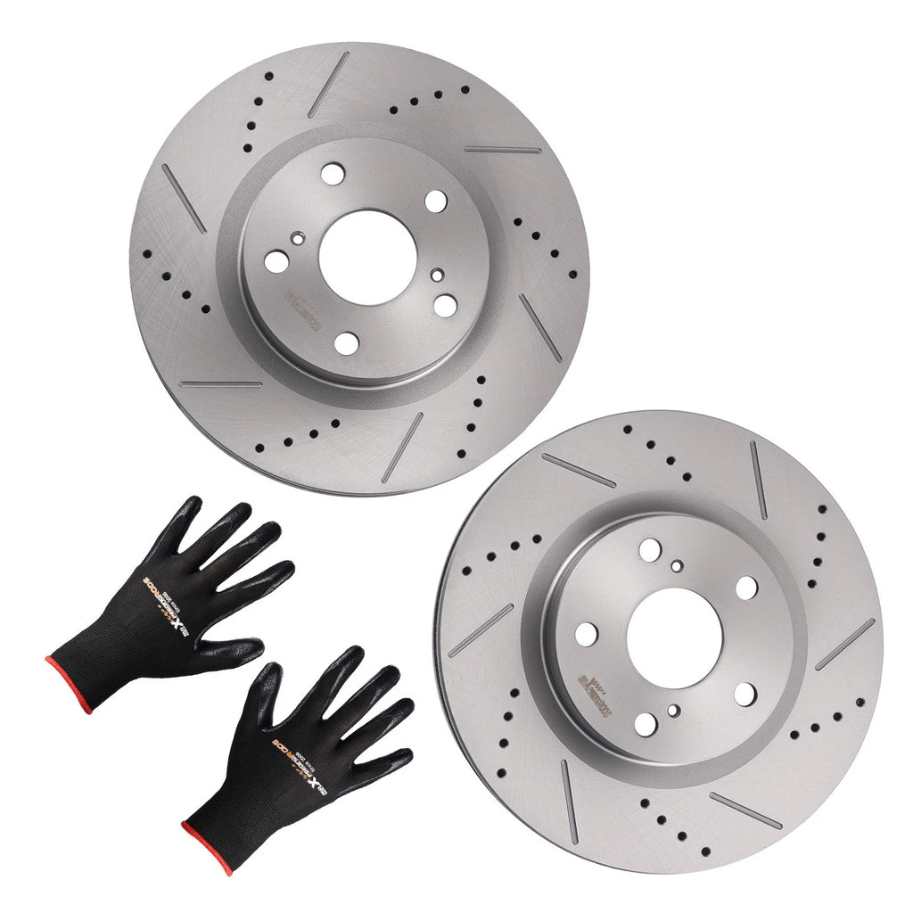 Set of 2 Front Left & Right Brake Rotors for Pontiac Vibe (2009–2010) Scion tC (2011–2016)
