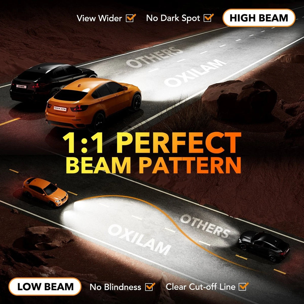 2X OXILAM 9007 HB5 LED Headlight Bulbs for