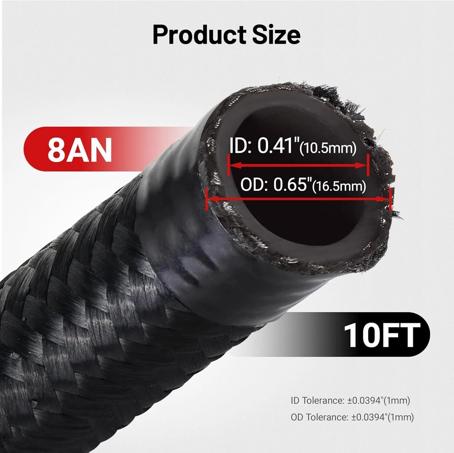 10FT AN6 Nylon Braided Fuel Line Kit for Universal Applications
