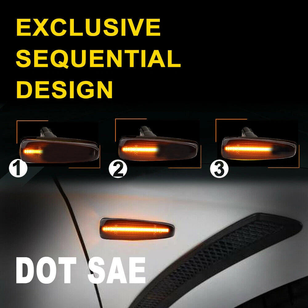 4X LED Side Marker & Red Reflector Lights for Mitsubishi Lancer EVO X (2008–2015)
