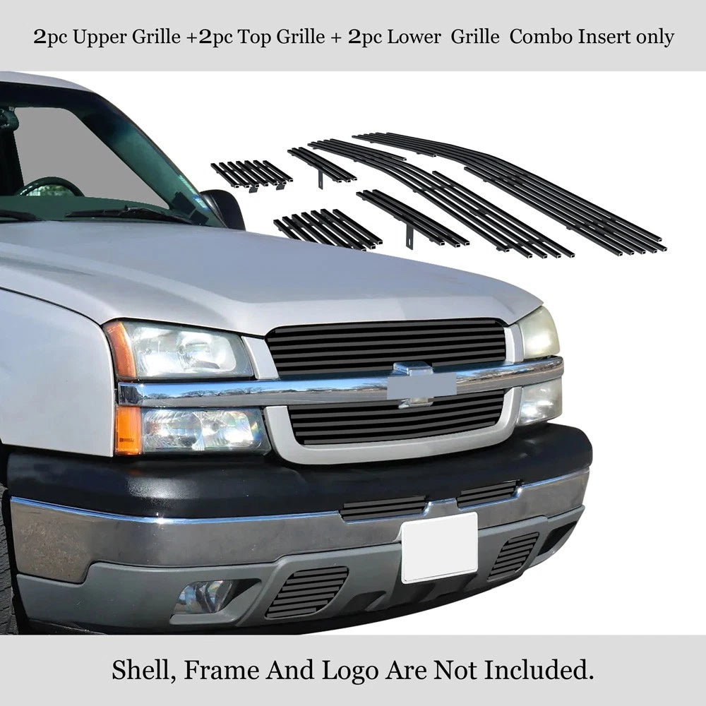 Black Billet Grille Combo Insert for Chevy Silverado 1500 (2003-2005)