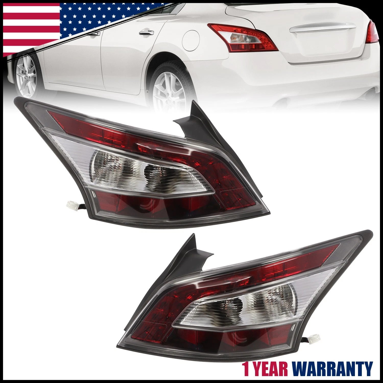 Set of 2 Tail Lights for Nissan Maxima (2012–2014) Halogen Type