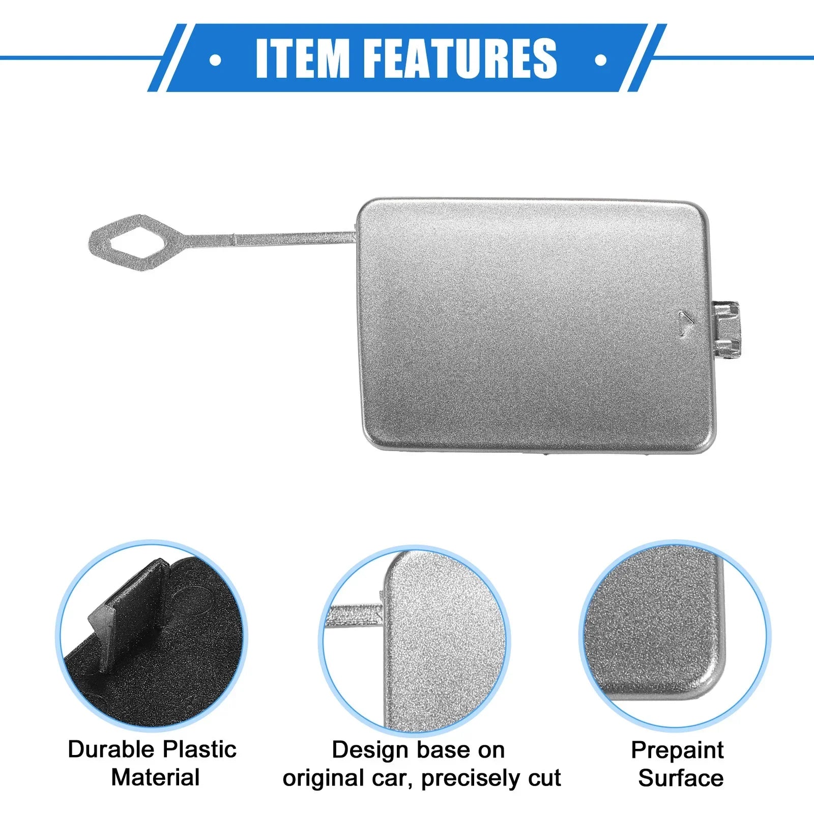 Front Bumper Tow Hook Eye Cap for Mercedes-Benz R350 (2006-2010) Silver Tone