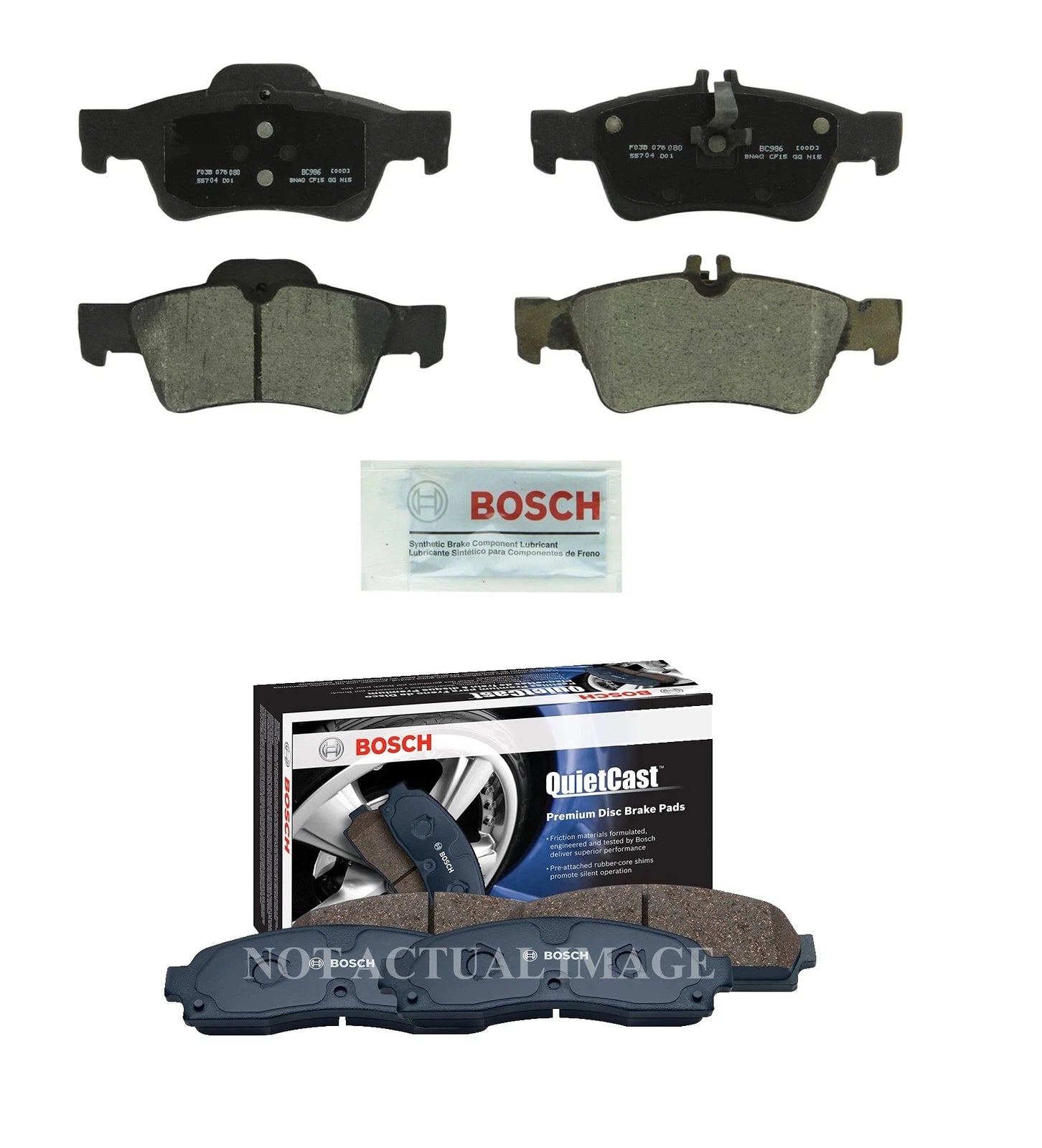 Bosch QuietCast Brake Pads Kit for MB W211 W219 W220 (2003–2009)