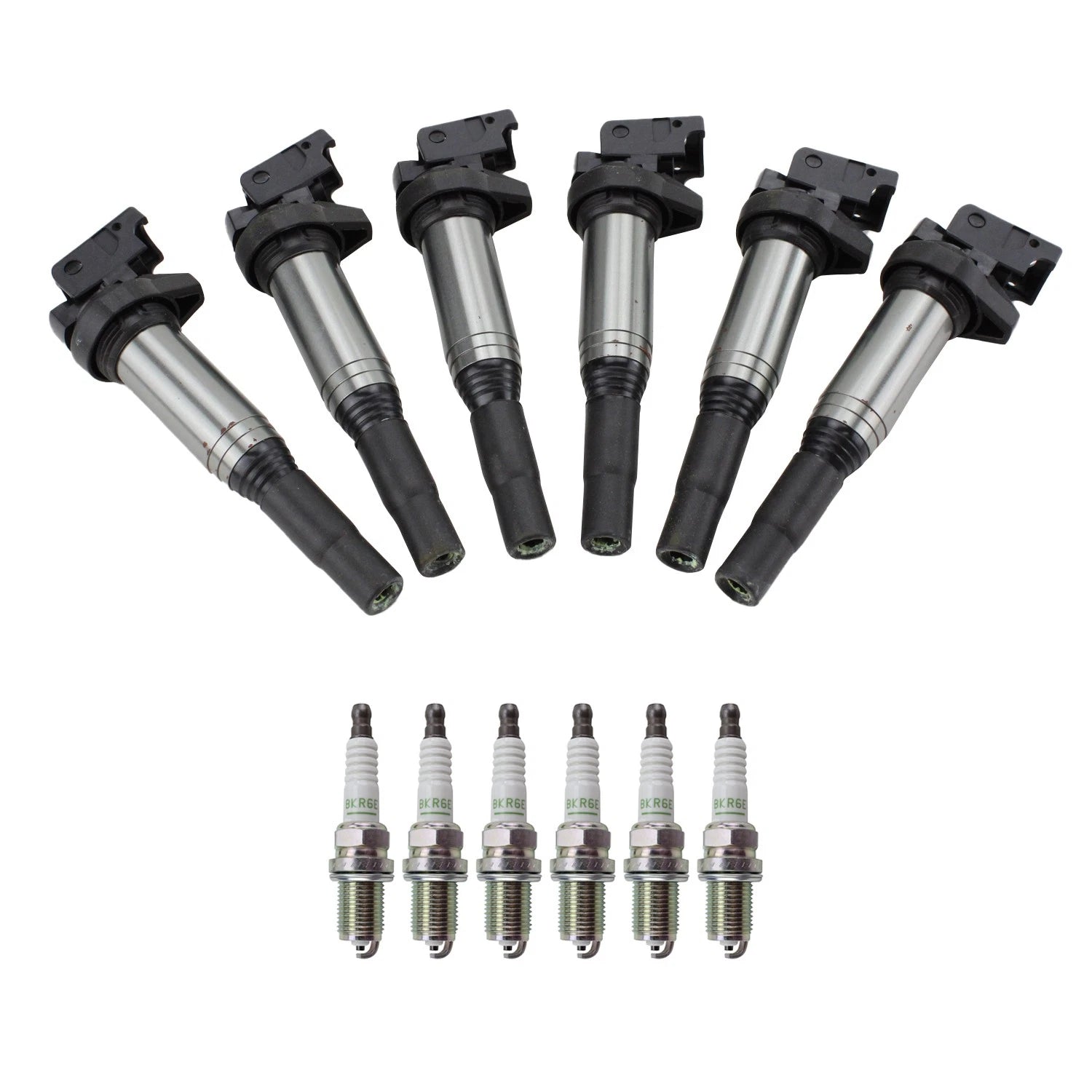 NGK Ignition Coil & 6 V-Power Nickel Spark Plugs for BMW E46 E36 E85 E86