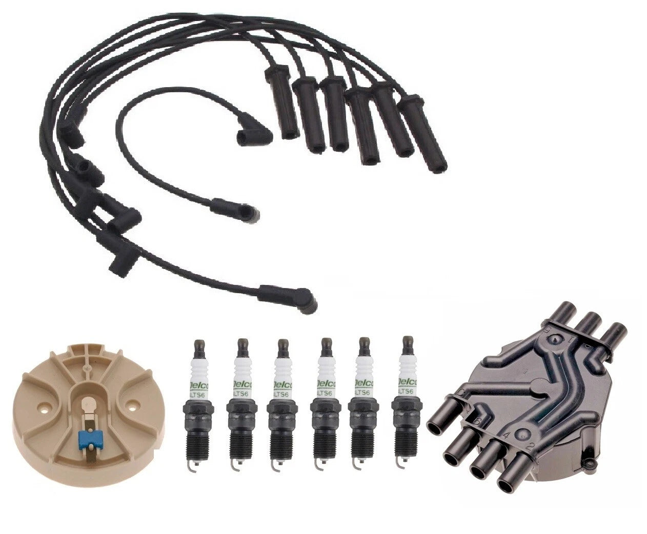 ACDelco Ignition Kit for GMC Chevy AWD (Includes Rotor, Cap, Wires, Plugs)