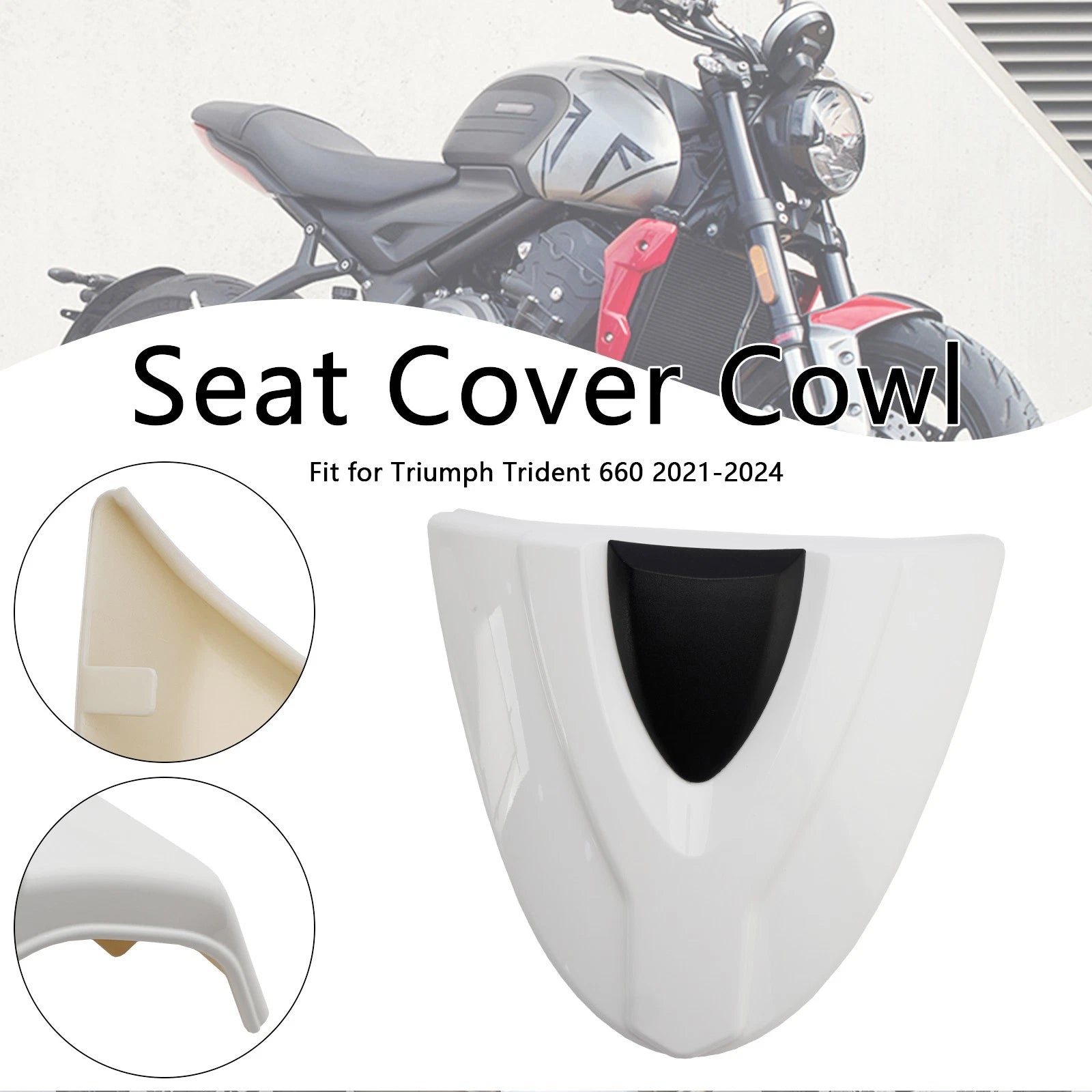 Tail Rear Seat Cover Fairing Cowl for Trident 660 (2021–2024) White
