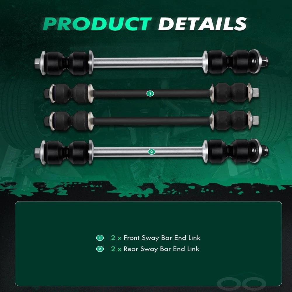 4Pc Kit: 2 Front & 2 Rear Stabilizer Sway Bar End Links for Ford Mercury
