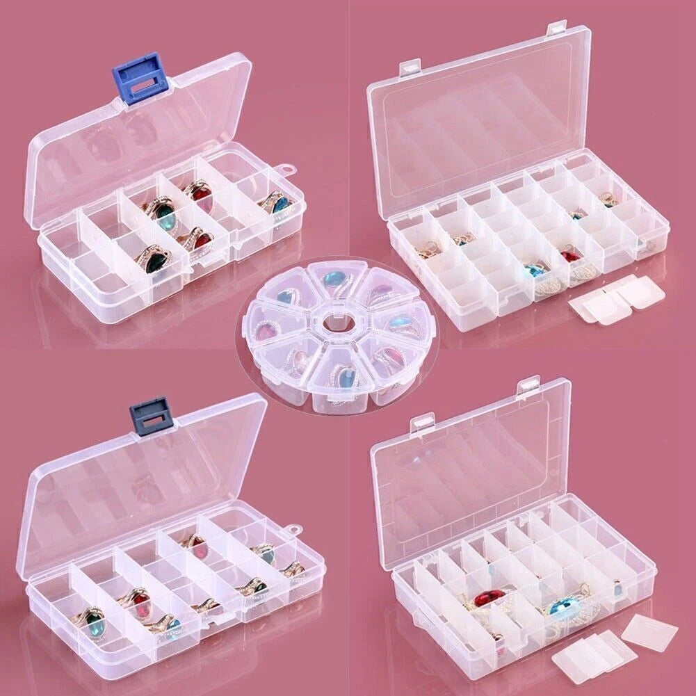 Adjustable Jewelry Ring Organizer Box Tray Holder for Earrings Storage