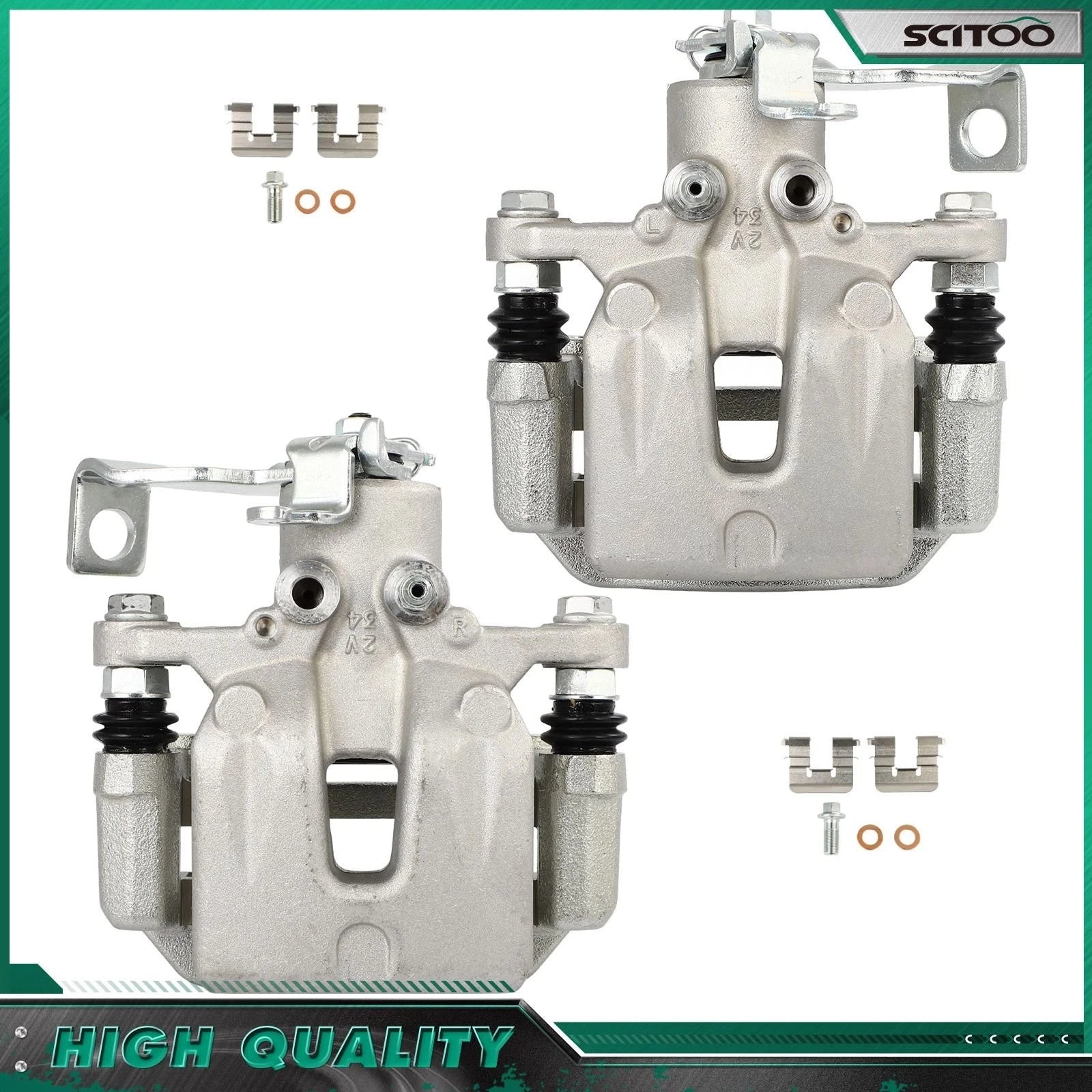 Rear Pair Brake Calipers w/ Bracket for Kia Soul (2014–2018)