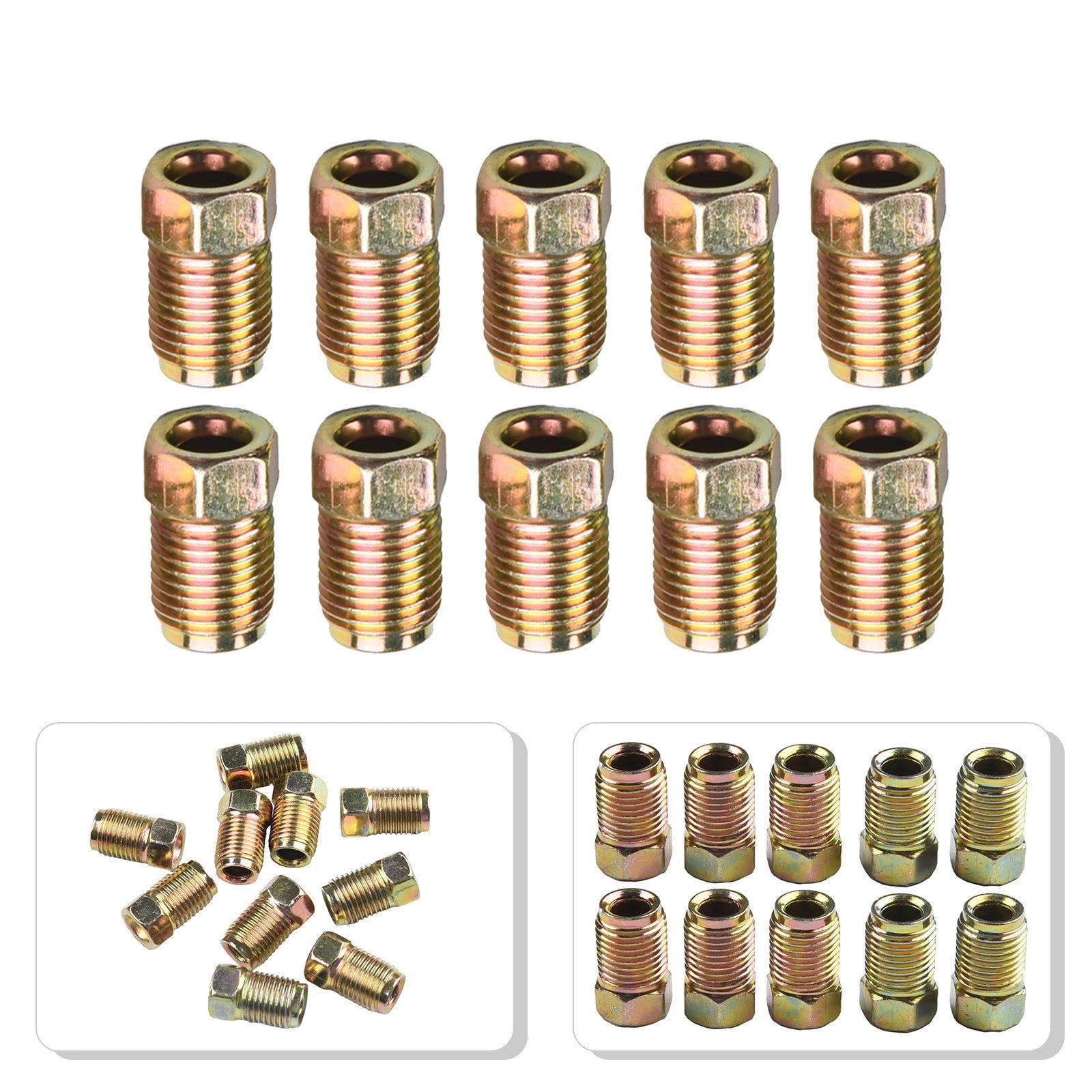 10pcs Bronze Tone Nuts for Cars, SUVs, Motorcycles, ATVs, Trucks
