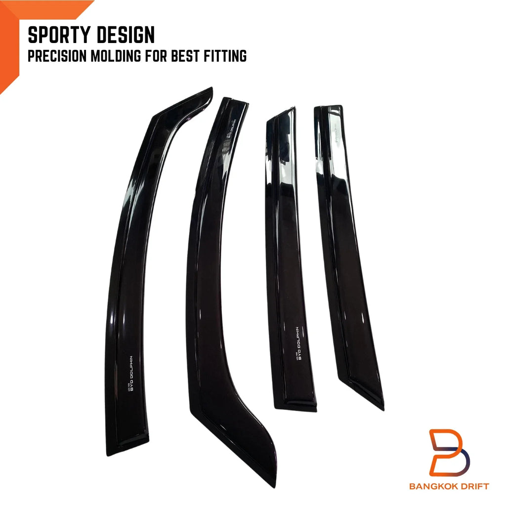 Black Weather Shield Window Visor Rain Guard for BYD Dolphin (2022-2024)