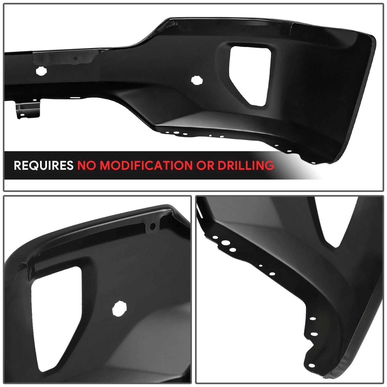 Front Bumper Face Bar for Silverado 1500 LD (2016–2019) - Matte, Sensor & Fog Light Holes