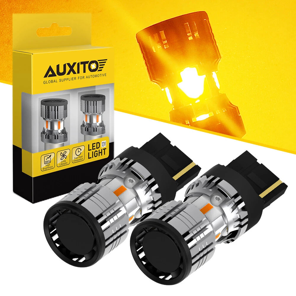 2X Amber 7443 7440 LED Front Turn Signal Light Bulbs for Universal Vehicles (2010–2023)
