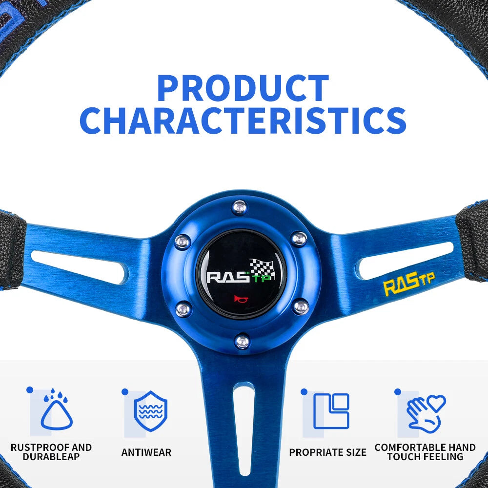 14" Deep Dish Drifting Steering Wheel for Racing Car