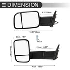 Tow Mirrors for Dodge Ram 1500 (2009–2012) with Turn Signal Light, Black