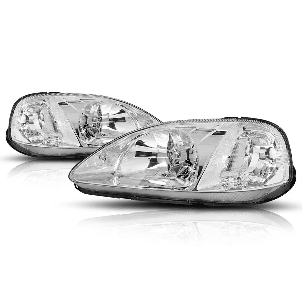 Chrome Housing Headlight Clear Corner Signal Lamp for Honda Civic EJ/EM/EK (1999–2000)
