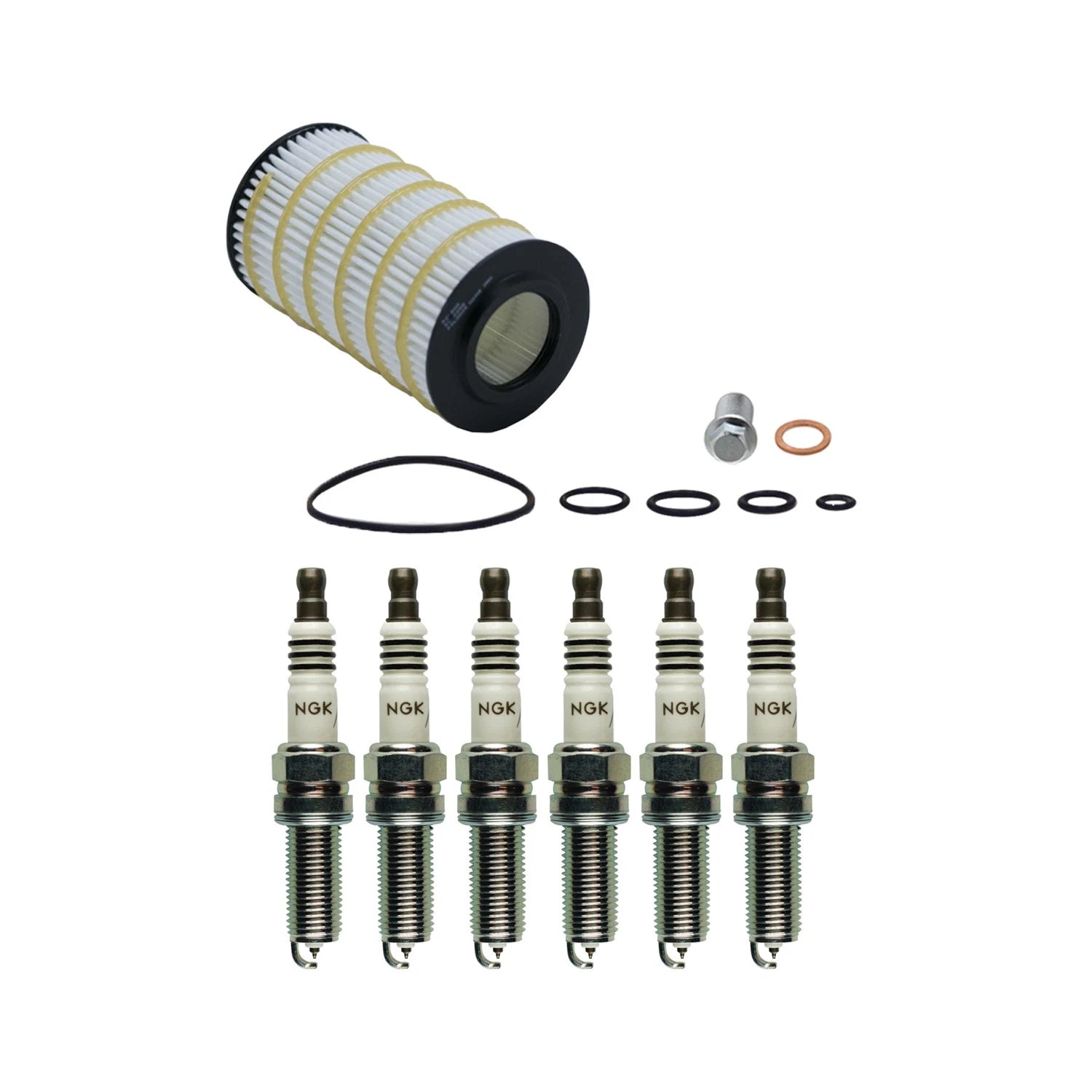 Wix Engine Oil Filter & NGK 6 Spark Plugs Kit for Mercedes SLK W203 C280 E350 (X171)