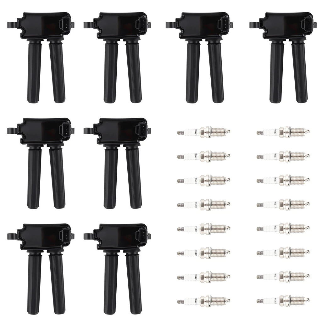 8X Ignition Coil & 16X Spark Plugs for Chrysler Dodge Charger Ram Jeep (2006–2021)
