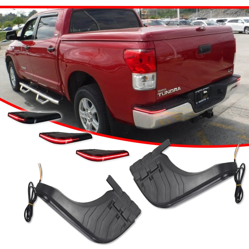 2X Red LED Rear Bumper Step Lights for Toyota Tundra (2007–2013)