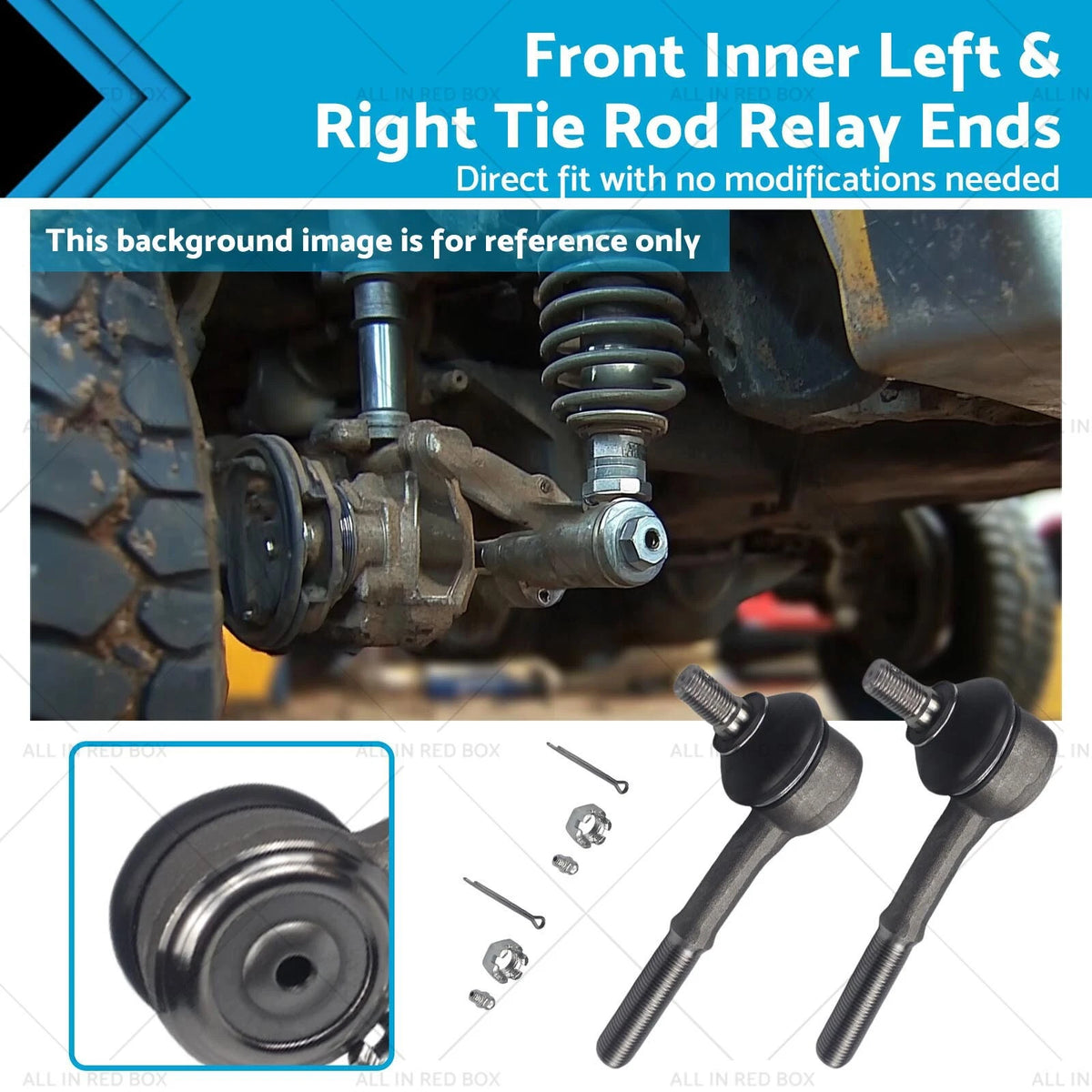 Set of 2 Front Inner Tie Rod Ends for Nissan Navara D21 (1992–1997)