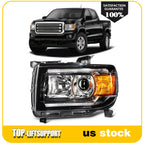 Left Driver Headlight with Bulbs for GMC Canyon (2015–2022) Black Housing