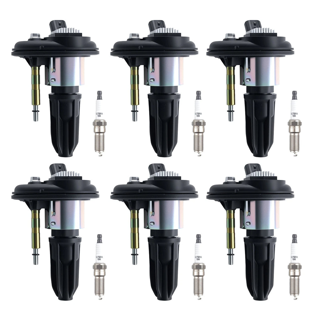 Set of 6 Ignition Coils & Spark Plugs for GM 4.2L Atlas I6 (2002–2009) C1395