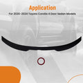 Black Trunk Wing Spoiler for Toyota Corolla 4-Door (2020–2024) ABS