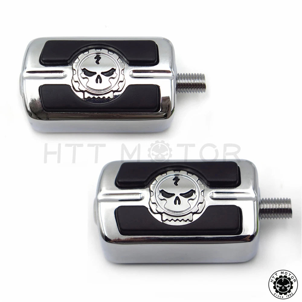2X Chrome Skull Shift Peg for Harley Davidson Low Rider/Bad Boy (1987–2017)