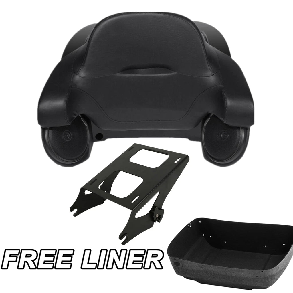 Trunk Mount Rack Pad Speakers for Harley Touring Road King Glide (2014–2026)