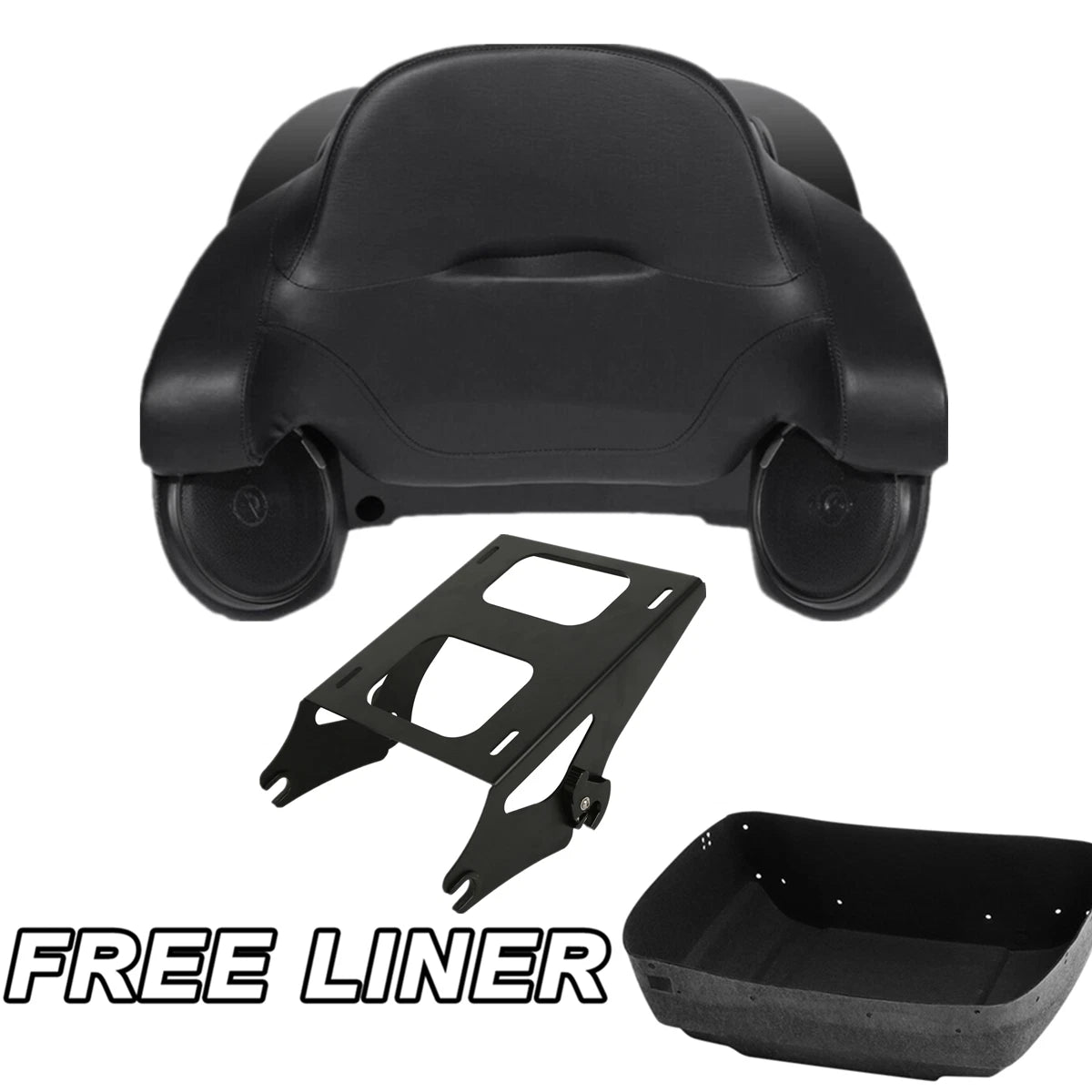 Trunk Mount Rack Pad Speakers for Harley Touring Road King Glide (2014–2026)