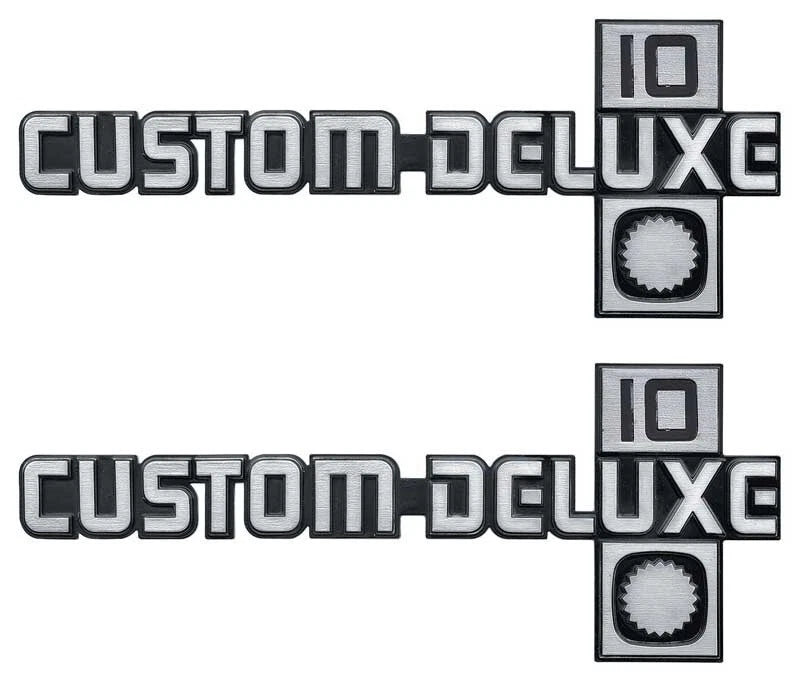 Front Fender Custom Deluxe 10 Emblems Pair for 1981–1987 Chevy Pickup