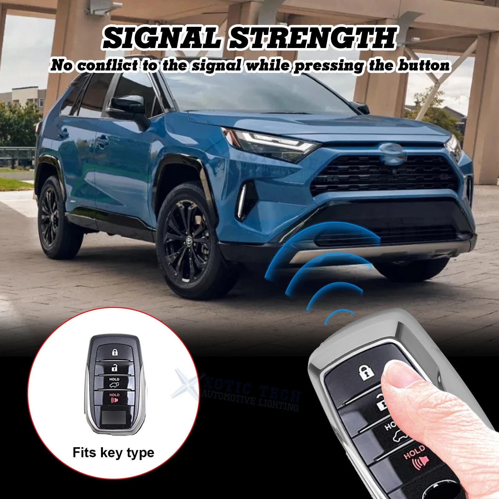 2-Pack Silver TPU Remote Key Fob Protector Case for Toyota (2015-2024)