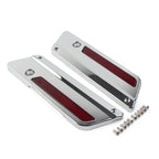 2X Saddlebag Latch Plate Cover with Red Reflectors for Harley Touring (1993–2013)