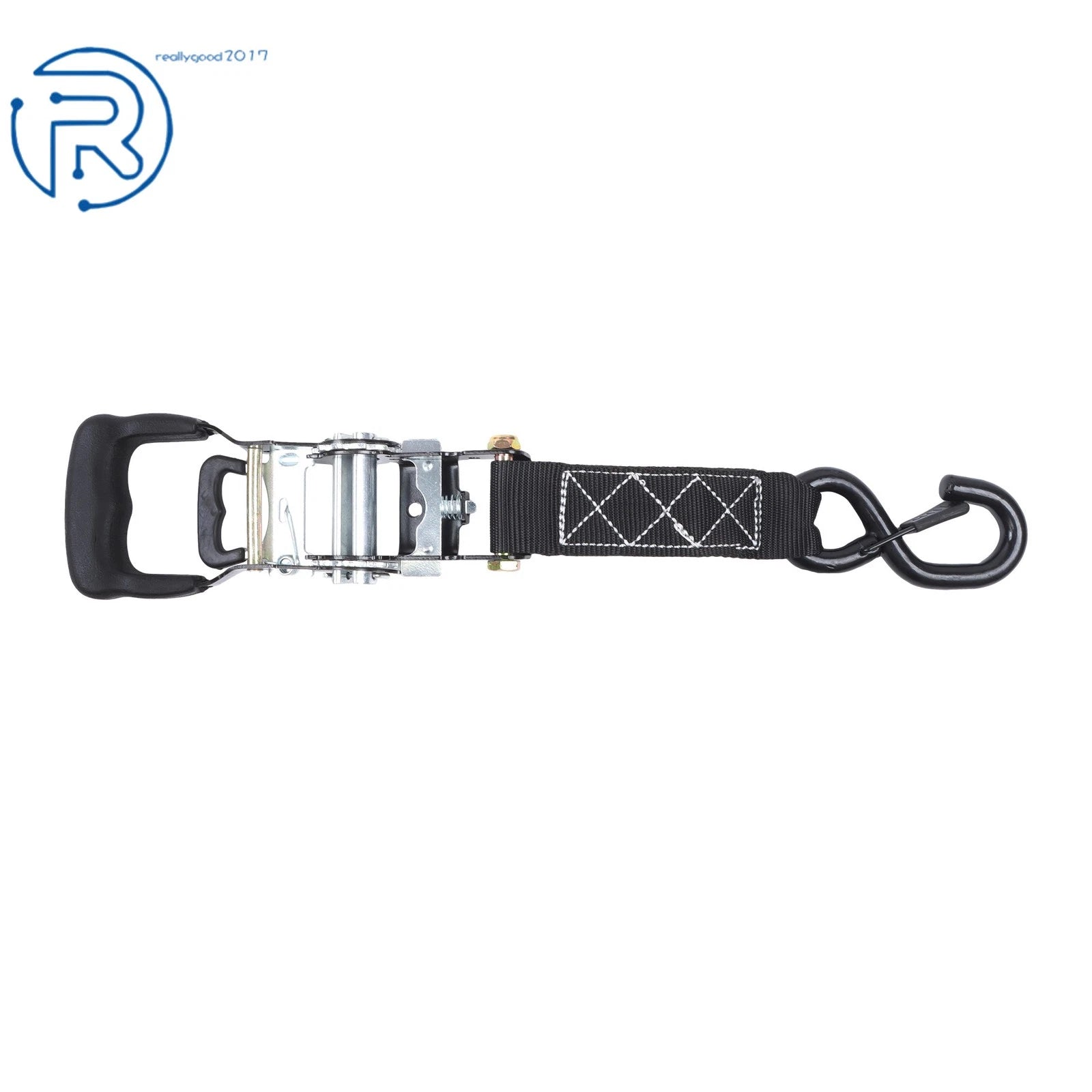 Set of 4 Heavy Duty Ratchet Straps with S Hook for Tie Downs (1.6" x 8')