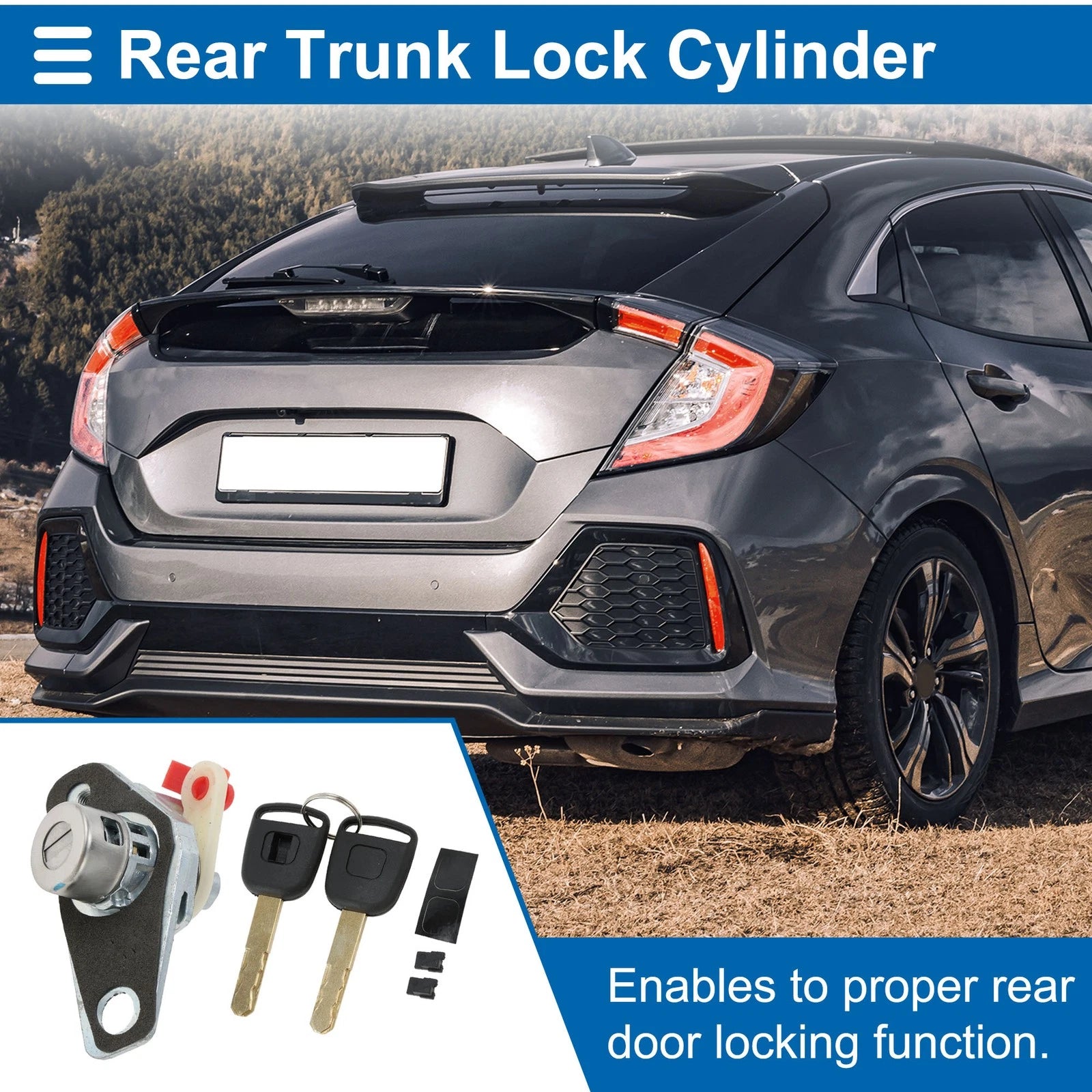 Trunk Lock Cylinder with 2 Keys for Honda Civic (2006–2011)