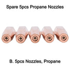 5X Nozzle Set for Gas Brazing Torch (Oxygen, Propane, Acetylene)