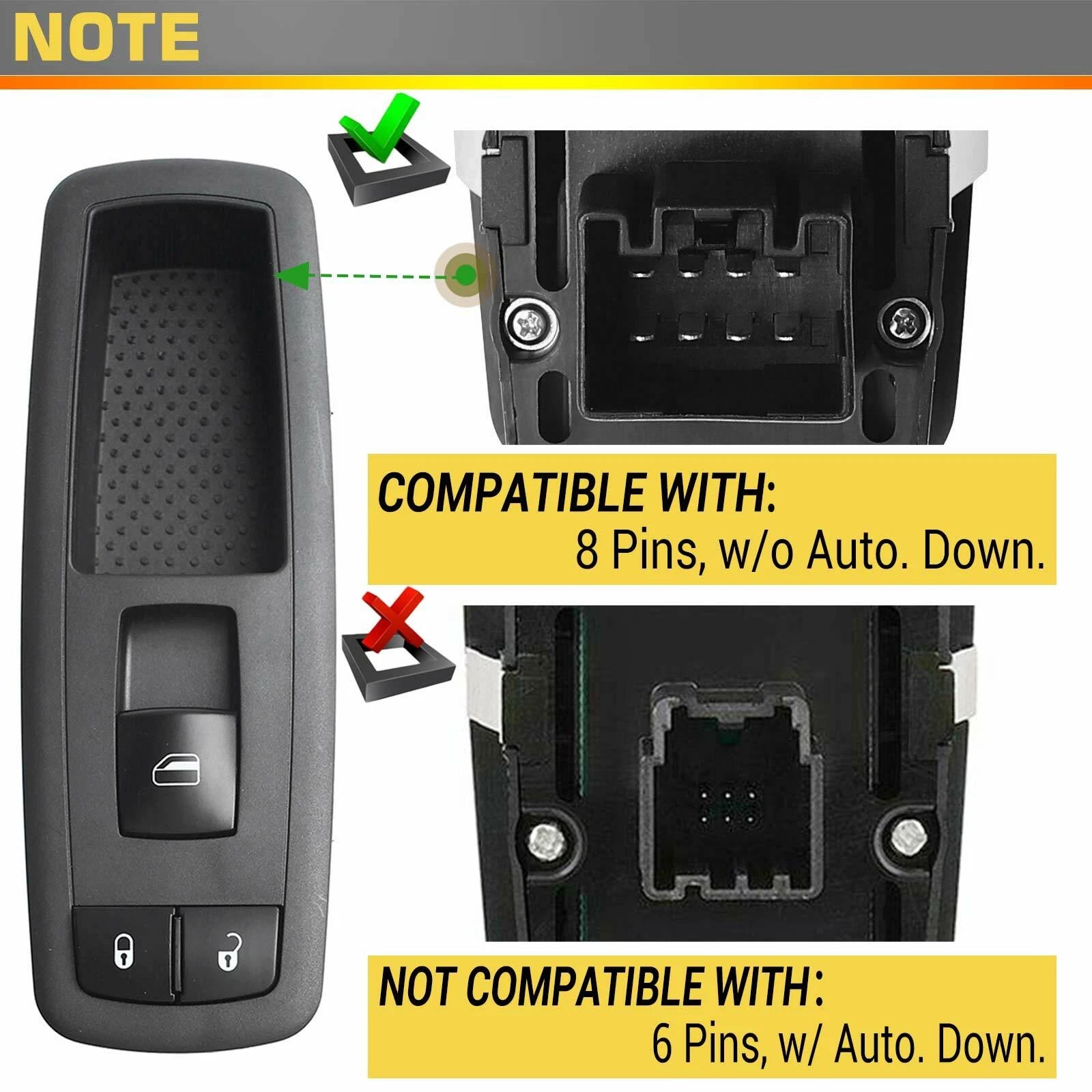 Front Right Power Window Switch for Dodge Grand Caravan (2008-2012)