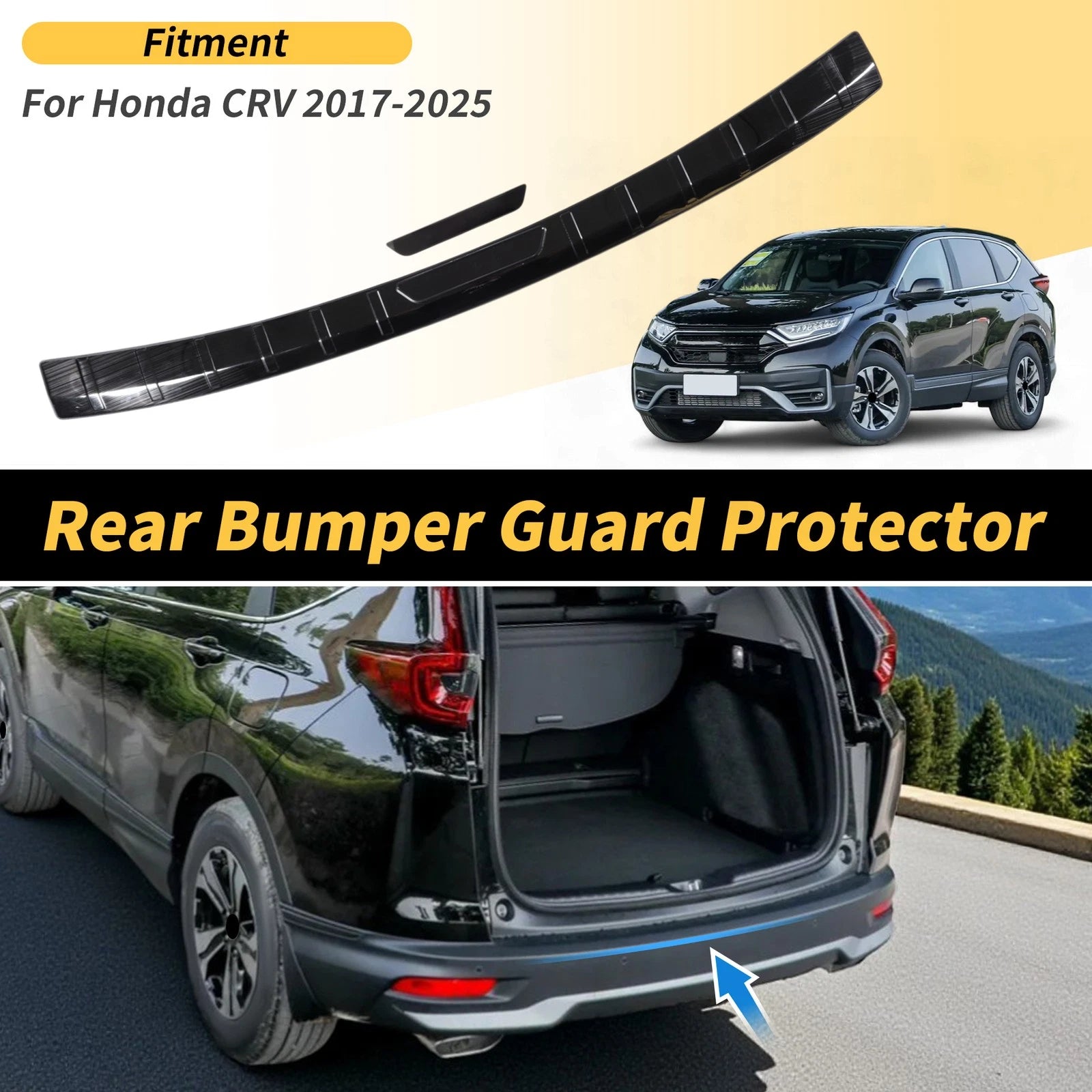 Rear Bumper Topper for Honda CR-V (2017–2025) Black 1 Pcs