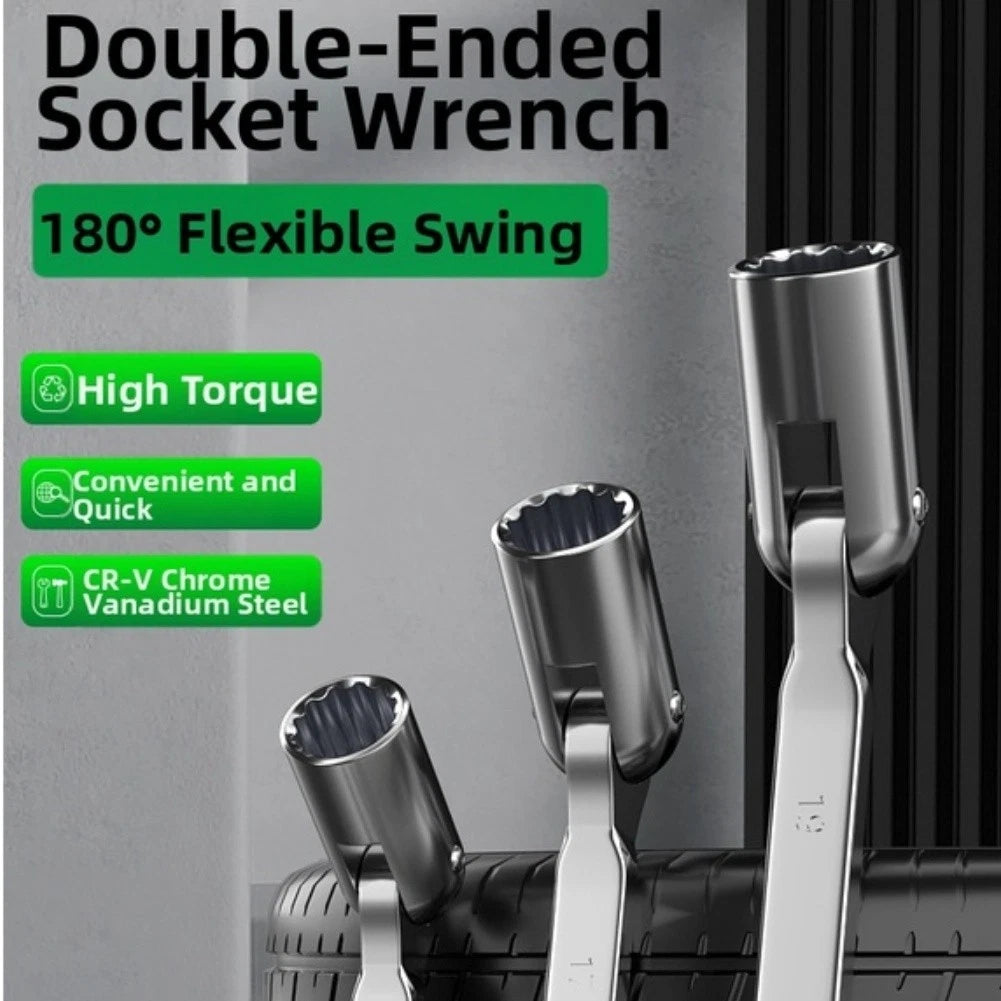 Double Head Socket Wrench for Chrome Vanadium Steel (12 Point)