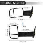 Tow Mirrors for Dodge Ram 2500 3500 (2003–2009) Puddle Lamp Black 1 Pair