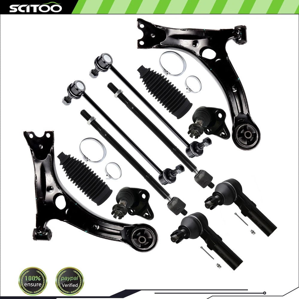 Front Lower Control Arm Tie Rod Ball Joints Sway Bar for Toyota Corolla (2009–2013)