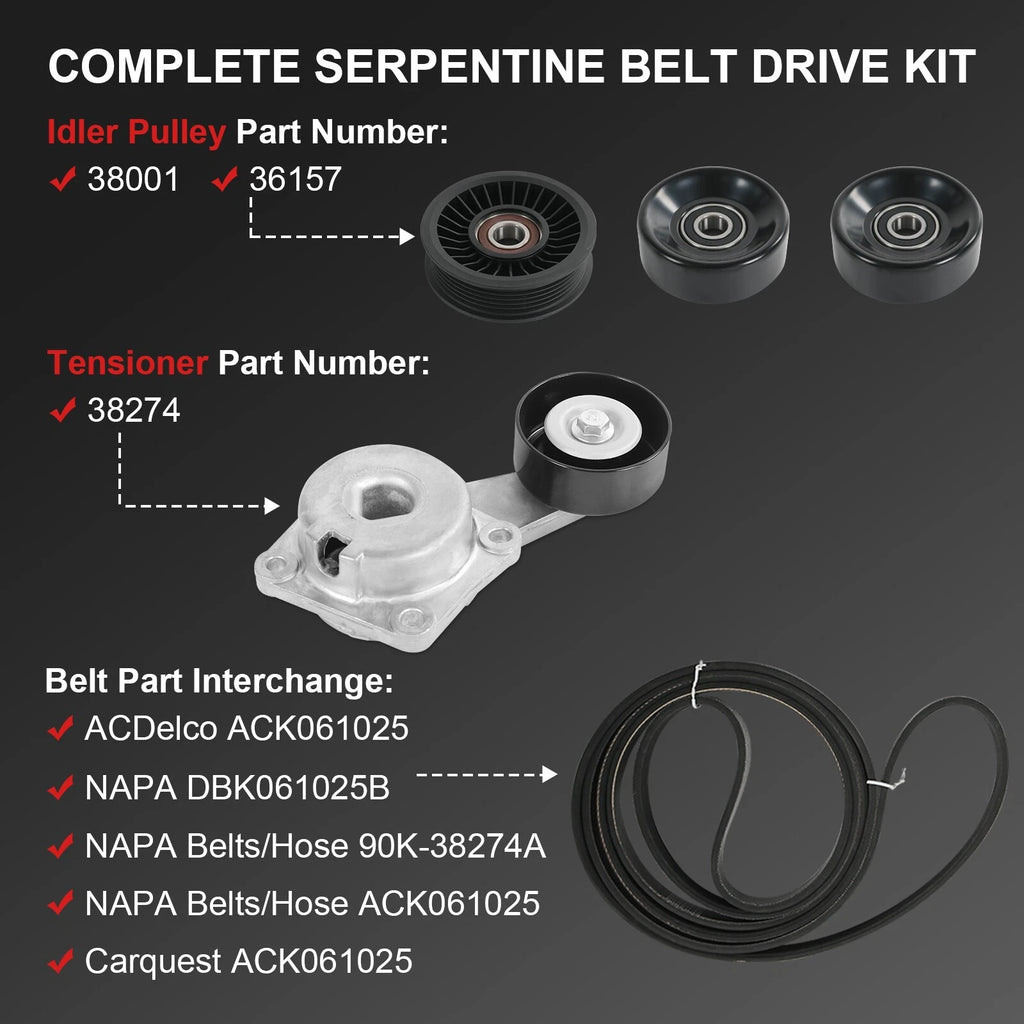 Serpentine Belt Drive Component Kit for Ford F-150 (2005-2014)