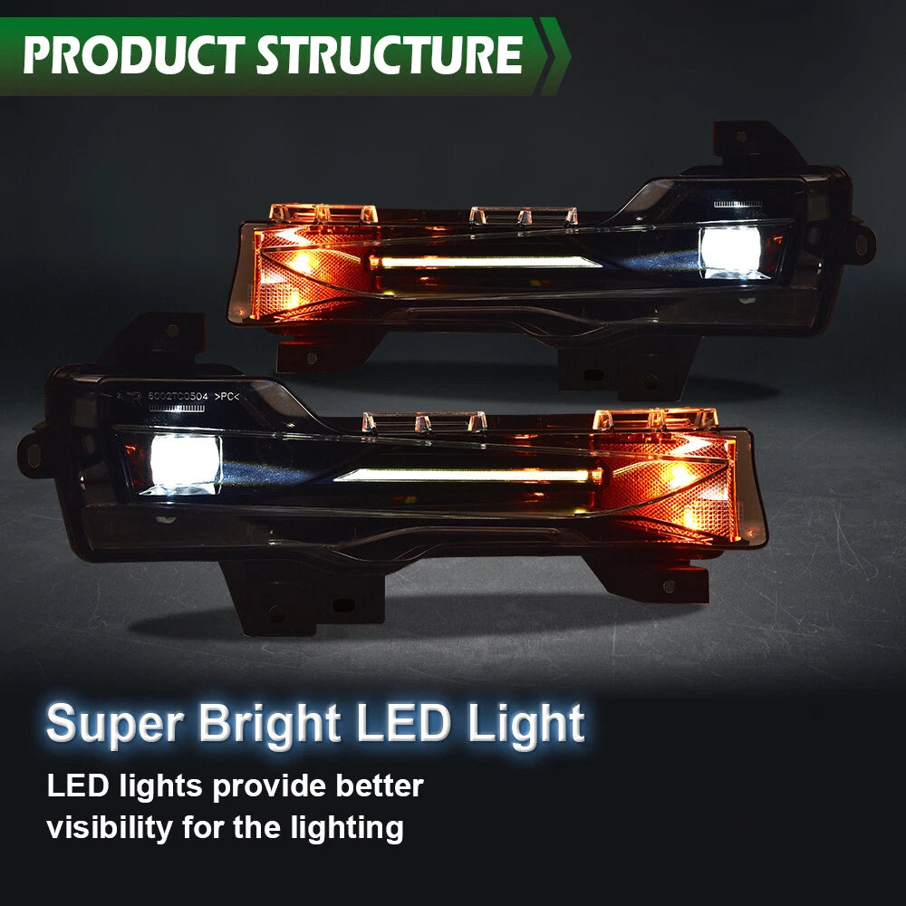 Set of 2 LED DRL Front Fog Lights for Tesla Model 3 Y (2017–2023)