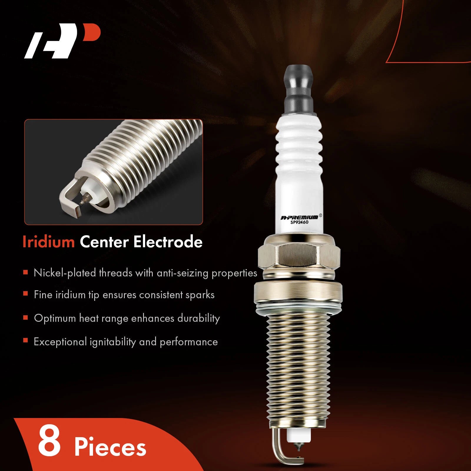 8x Iridium Platinum Spark Plugs for Jeep Grand Cherokee (2008–2009)